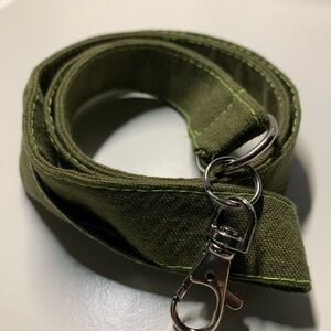 Olive Green Canvas Keychain Lanyard